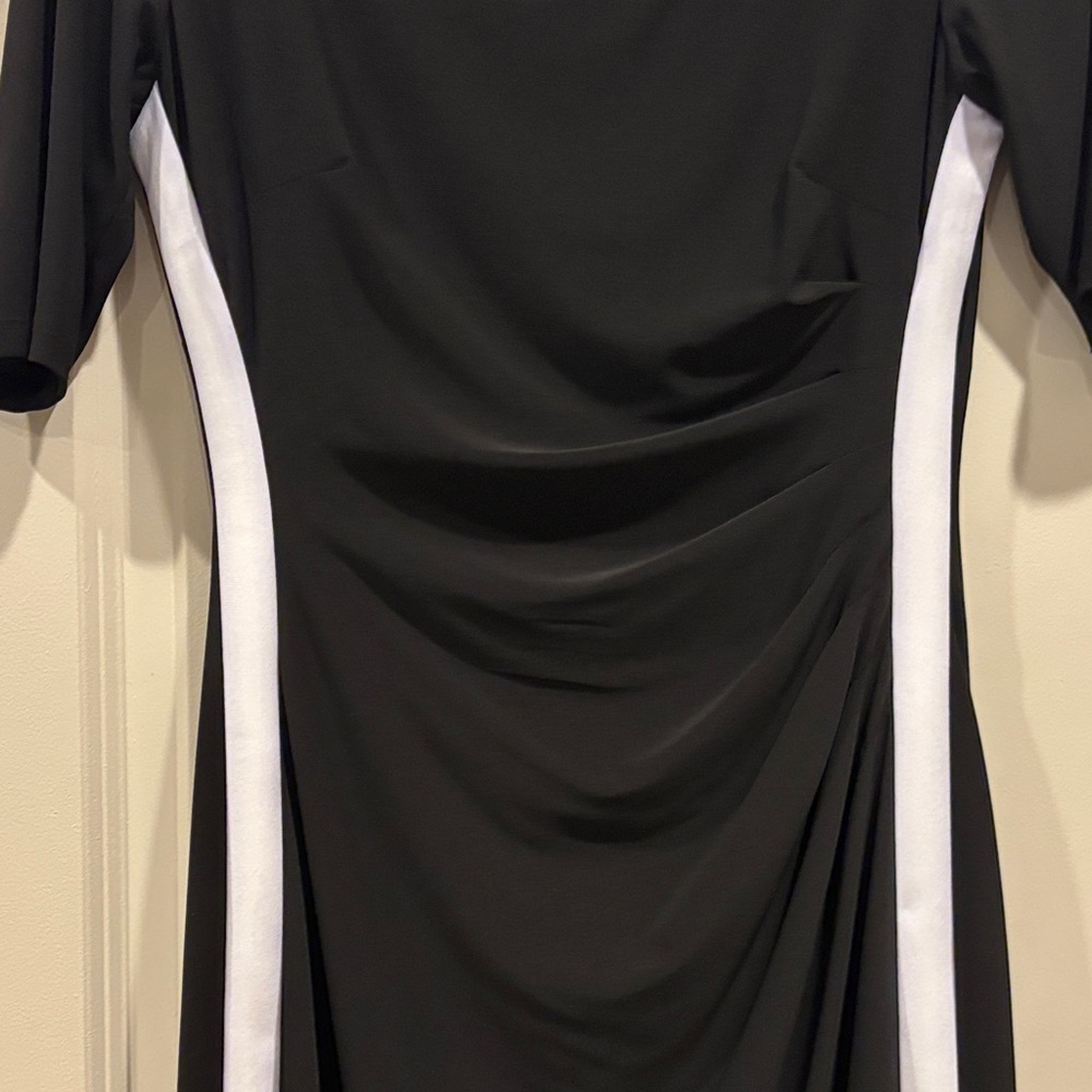 Lauren Ralph Lauren Black Ivory Colorblock Sheath Dress SZ 4 Work Office Career